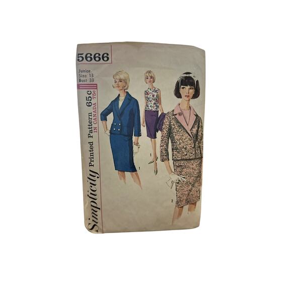 Vintage Simplicity 5666 Sewing Pattern – Junior Size 13, Bust 33 - Picture 1 of 2